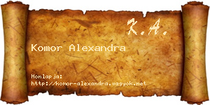 Komor Alexandra névjegykártya